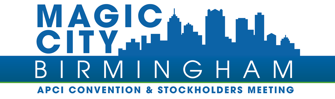 APCI convention header image with a silhouette of the Birmingham, Alabama skyline