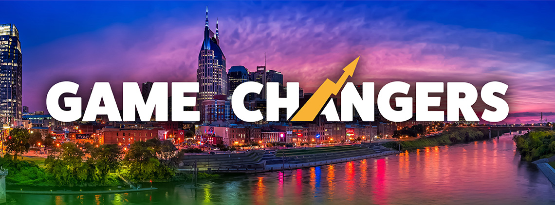 APCI Game Changers logo pictured on the Nashville skyline at night