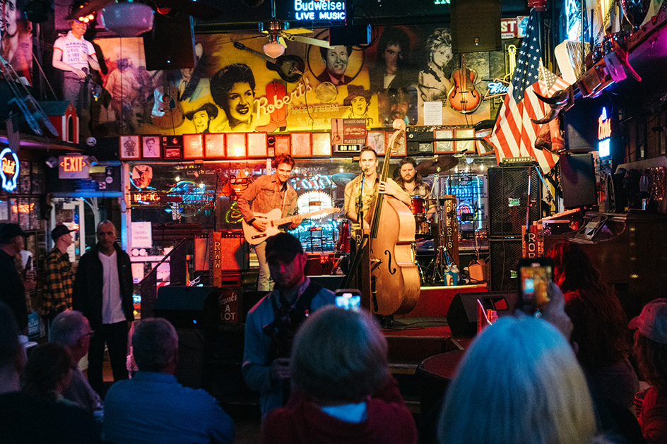 Patrons enjoy a musical performance at Roberts Western World in downtown Nashville