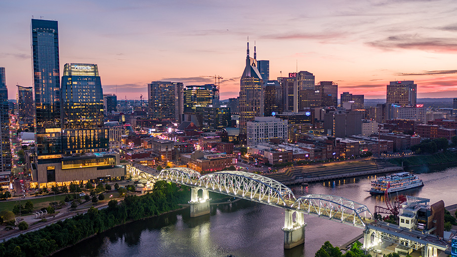 Evening view of the Nashville skyline